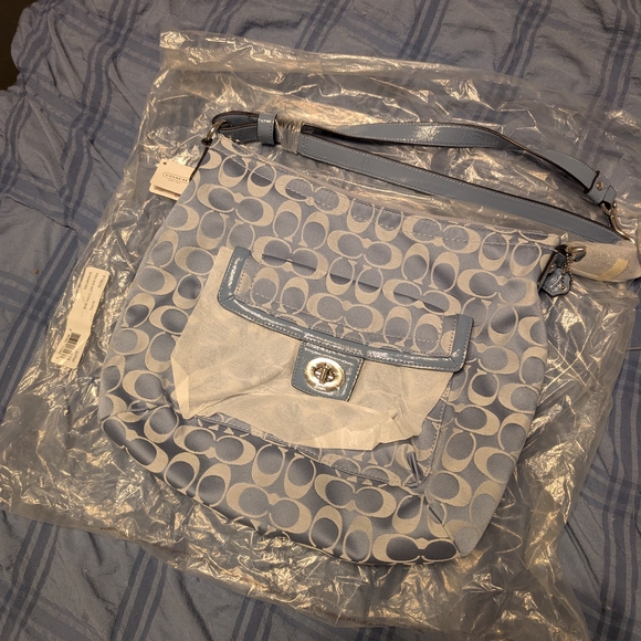 Coach Handbags - Coach Penelope Signature Shoulder Bag Pool Blue - NWT